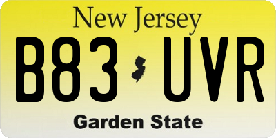 NJ license plate B83UVR