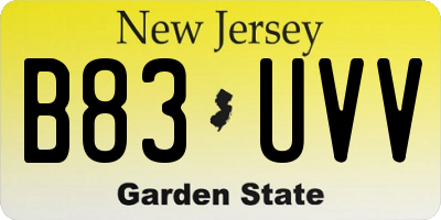 NJ license plate B83UVV