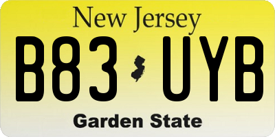 NJ license plate B83UYB