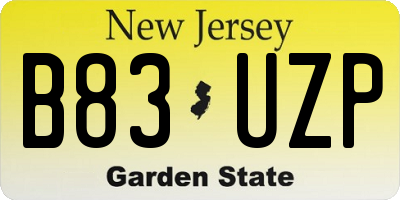 NJ license plate B83UZP