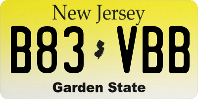NJ license plate B83VBB