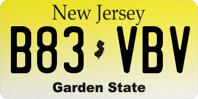 NJ license plate B83VBV
