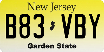 NJ license plate B83VBY
