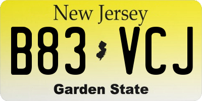 NJ license plate B83VCJ