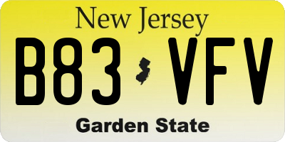 NJ license plate B83VFV