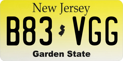 NJ license plate B83VGG