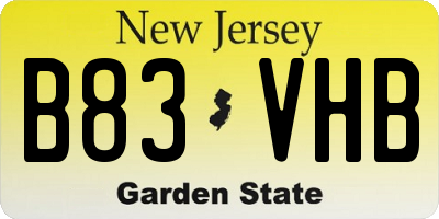 NJ license plate B83VHB