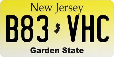 NJ license plate B83VHC