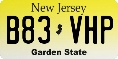 NJ license plate B83VHP