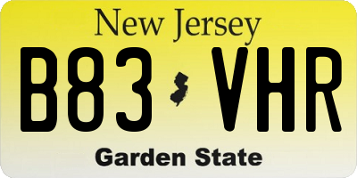 NJ license plate B83VHR