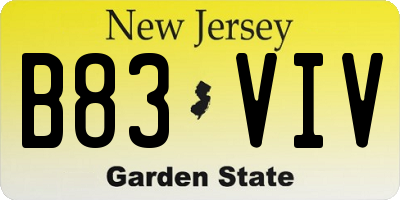 NJ license plate B83VIV