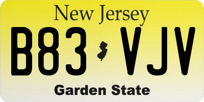 NJ license plate B83VJV