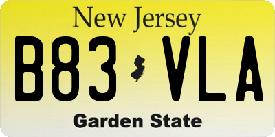 NJ license plate B83VLA