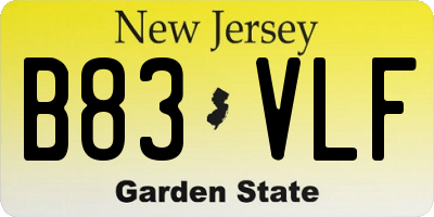 NJ license plate B83VLF