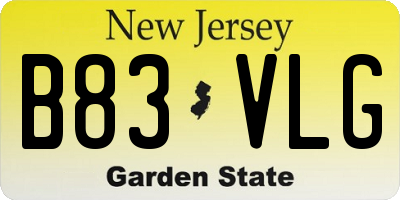 NJ license plate B83VLG