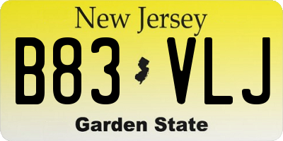 NJ license plate B83VLJ