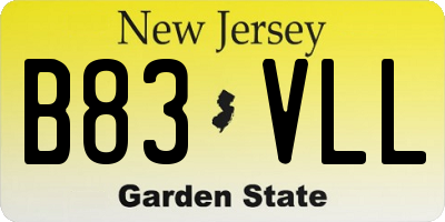 NJ license plate B83VLL