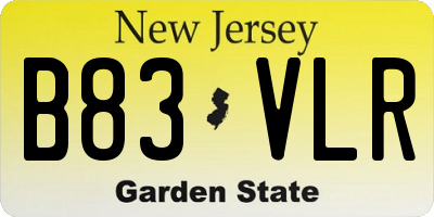 NJ license plate B83VLR
