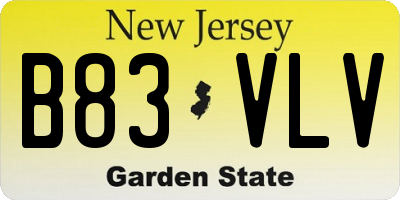 NJ license plate B83VLV