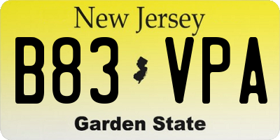 NJ license plate B83VPA