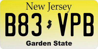 NJ license plate B83VPB