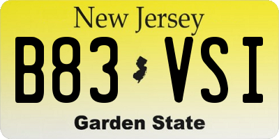 NJ license plate B83VSI