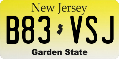 NJ license plate B83VSJ