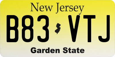NJ license plate B83VTJ