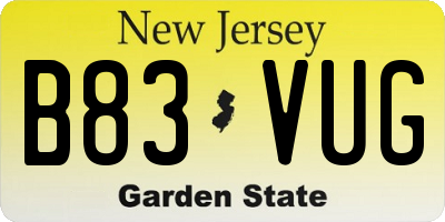 NJ license plate B83VUG