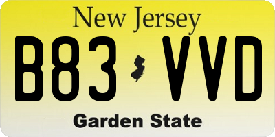 NJ license plate B83VVD