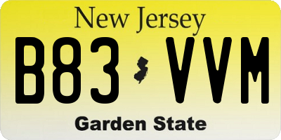 NJ license plate B83VVM