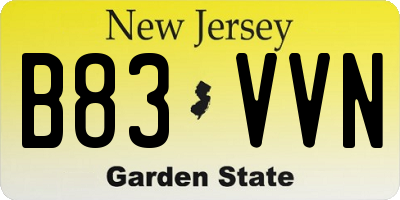 NJ license plate B83VVN