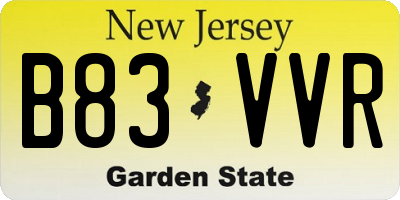 NJ license plate B83VVR