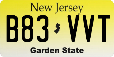NJ license plate B83VVT