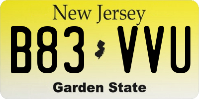 NJ license plate B83VVU