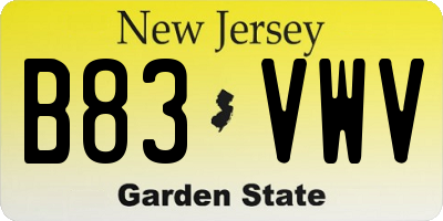 NJ license plate B83VWV
