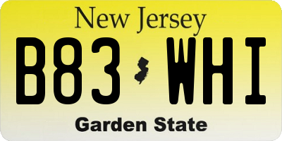 NJ license plate B83WHI