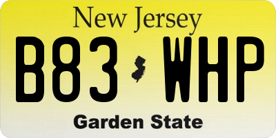 NJ license plate B83WHP