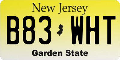 NJ license plate B83WHT
