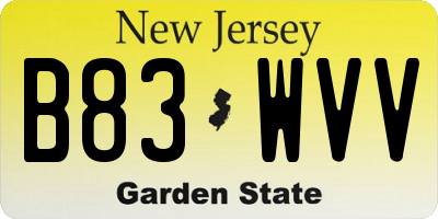NJ license plate B83WVV