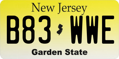 NJ license plate B83WWE