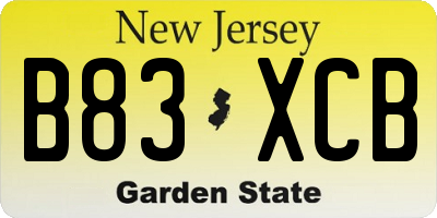 NJ license plate B83XCB