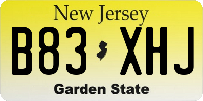 NJ license plate B83XHJ