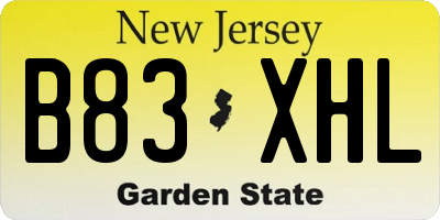 NJ license plate B83XHL