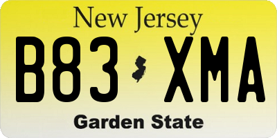NJ license plate B83XMA