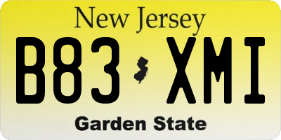 NJ license plate B83XMI
