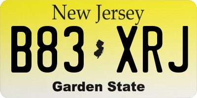 NJ license plate B83XRJ