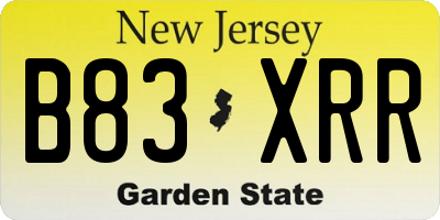 NJ license plate B83XRR
