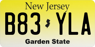 NJ license plate B83YLA