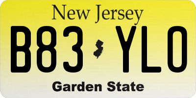 NJ license plate B83YLO